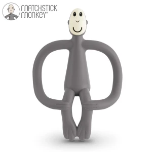 Gryzak masujący ze szczoteczką - szary - Małpka- Matchstick Monkey