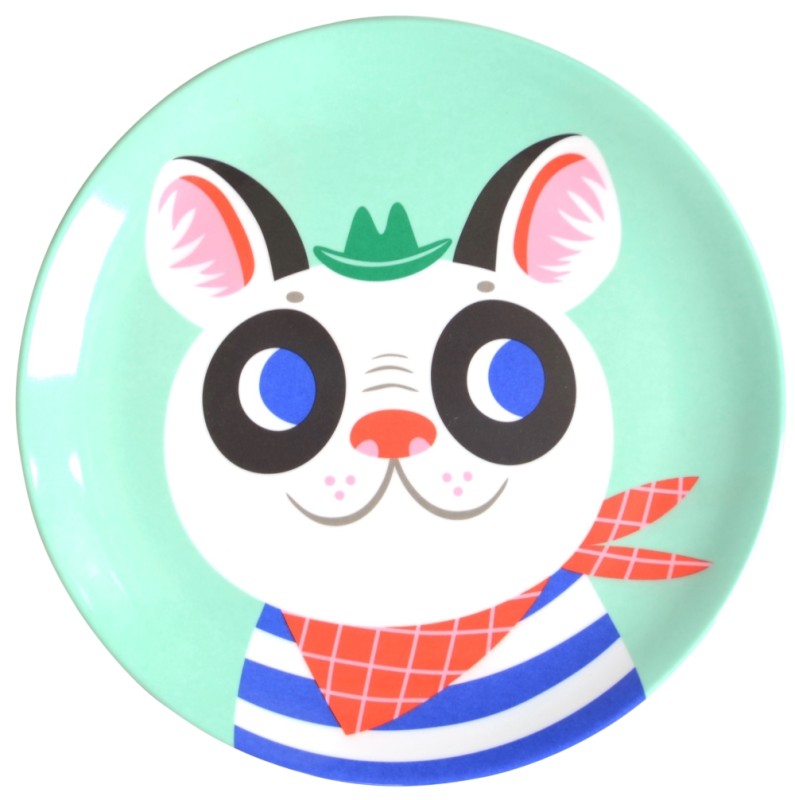 Melamine plate french bulldog mint MP18
