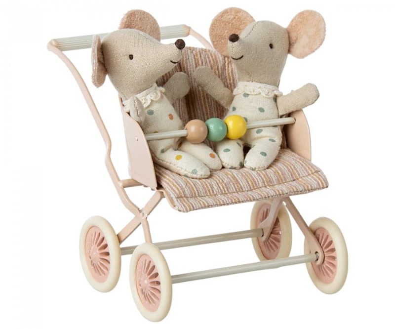Wózek twins Stroller, Baby – Rose- Maileg