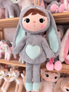 Outlet- Szaro Miętowy- Królik 70 cm - Lalka Metoo   
