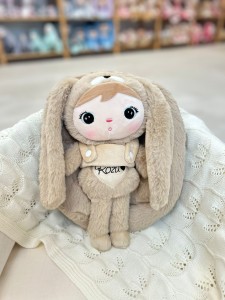 Outlet-Róża-Plecak Metoo z wyjmowanym pluszakiem - beżowy królik