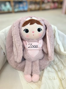 Outlet-Zosia-Plecak Metoo z wyjmowanym pluszakiem- różówy królik