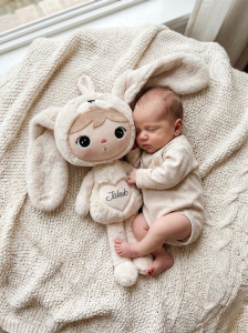 Jasno Beżowy Królik 50cm - Lalka Metoo z imieniem dziecka