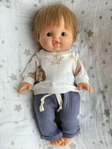 Komplet bluza króliczki i spodenki - ubranko dla lalki