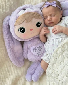 Liliowy Królik 50cm - Lalka Metoo z imieniem dziecka