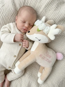 Pluszowa sarenka z wianuszkiem Ecru- duża- Melootka