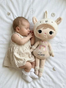 Beżowa Alpaka 50cm - Lalka Metoo z imieniem dziecka