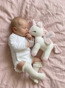 Pluszowy Jednorożec M- Ecru- Melootka