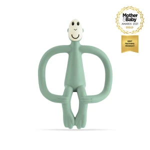 Gryzak masujący ze szczoteczką - mint - Małpka Matchstick Monkey