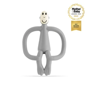 Gryzak masujący ze szczoteczką - Cool Grey - Małpka Matchstick Monkey