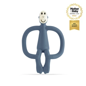 Gryzak masujący ze szczoteczką - granatowy - Małpka - Matchstick Monkey