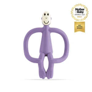 Gryzak masujący ze szczoteczką - fioletowy - Małpka - Matchstick Monkey