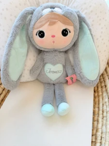 Outlet -Jeremiasz - Szaro Miętowy Królik 50cm - Lalka Metoo 