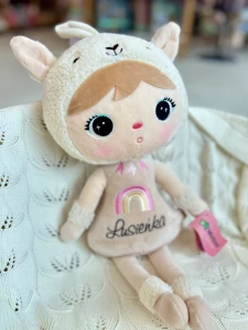 Outlet- Lusieńka- Beżowa Alpaka 50cm - Lalka Metoo z imieniem dziecka 