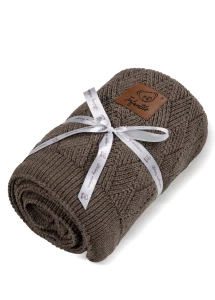 Kocyk z wełny merino, Romby - Mocca - Infantilo     